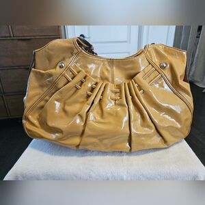 Nine West Patent Leather Mustard Yellow Women's Handbag
